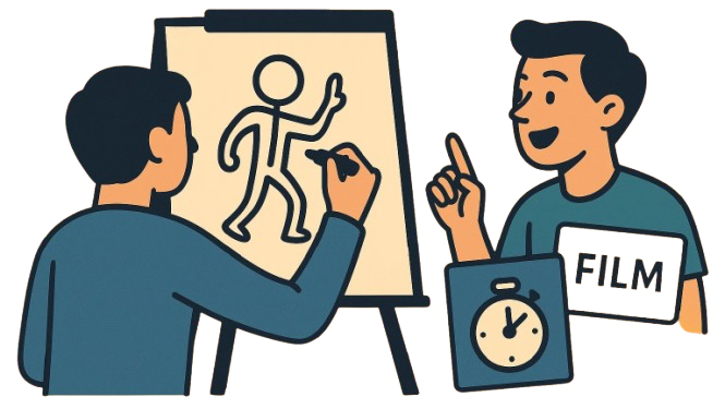 Grupa ludzi grających w kalambury